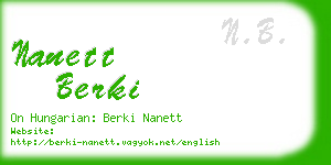 nanett berki business card